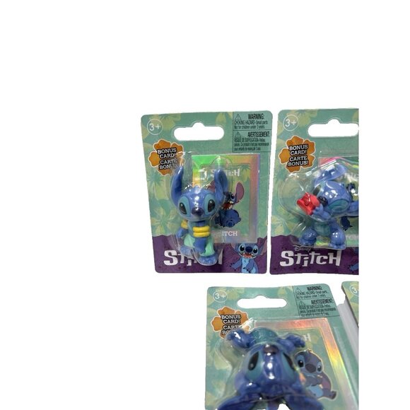 Lilo & Stitch Mini Micro Figures 5pc Set Toy Cake Toppers Bonus Card In Each NEW - Picture 3 of 8